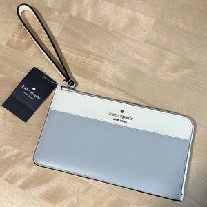 Kate Spade Two-Tone Purse Wristlet in Gray and Cream
